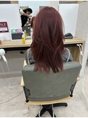 ピンクカラー レイヤーカット