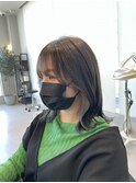 マットグレー×イヤリングシルバー【TELA HAIR 稲毛店】