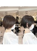 30代40代50代絶壁解消前髪あり小顔前下がりショートボブ