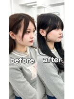 アマトウキョウ アユンチェ(AMA TOKYO×AYUNCHE) 前髪顔まわり韓国ヘアレイヤーカットサイドバンク2wayバンク韓国