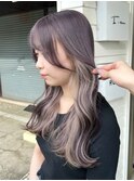 パープル/ホワイトベージュ/インナーカラー/ケアブリーチ/20代