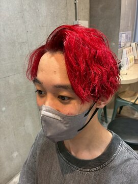 エヌアンドエー 草加店(N&A) 攻める個性!ルビーレッドウェーブ/ブリーチ/Wカラー