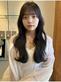 ゆるウェーブ　ゆる巻き　韓国　波巻き　くびれ　艶髪　透明感