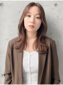 ゆるふわミディアム/ハッシュカット/ベージュ/韓国レイヤー