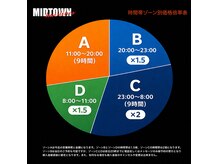 ミッドタウン ヘアーラインズ(MIDTOWN HAIRLINES)の雰囲気（24時間受付開始！ゾーンA以外の時間帯はお電話にてご連絡を！）