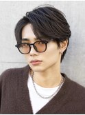 大人男子センターパートパーマ毛流れニュアンスパーマ