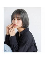 シエル ヘアーズ ボウ グループ(Ciel hairs beau gloup)&nbsp;ブリーチで透明感のあるグレージュと内巻きボブ