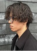 メンズセンターパートパーマツイストスパイラルパーマ刈り上げ