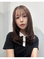 アンドリルム 梅田(&Lillme)&nbsp;20代30代前髪ありレイヤーベージュカラーミディアムヘア