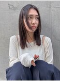 ミディアム 顔まわり 黒髪 レイヤー 美髪