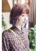《Utoo e's つくば美容室》秋冬にダブルカラーでオレンジピンク