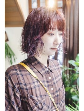 ユートゥイーズ つくば(U too e's) 《Utoo e's つくば美容室》秋冬にダブルカラーでオレンジピンク