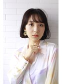 sungooseミニウルフテラコッタデジタルパーマくすみブルー