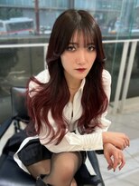 ランテルディ 渋谷(LANTERDIT)&nbsp;インナーカラー　暖色系カラー　韓国ヘア　くびれヘア　艶感