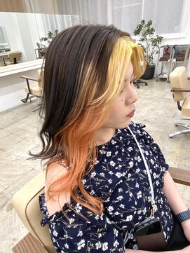 ニュート(Neut ) フェイスフレーミング×インナーカラー/イエロー&オレンジ