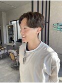 20代/30代/カーキベージュ／メンズパーマ