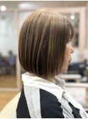 ボブカットアンブレラカラーケアブリーチくすみベージュ