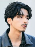 渋谷ニュアンスパーマカルマパーマセンターパートガイルヘア緩め