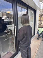 ウニュ(unu.)&nbsp;結べるボブヘア、オリーブグラデーション、髪質改善