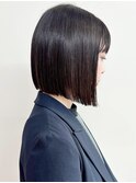 【morio松戸 石山】黒髪タッセルボブ切りっぱなしストレートボブ