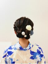 シャポン&nbsp;浴衣ヘアセット×編み込みシニヨン