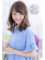 ミック 日暮里店(miq)&nbsp;視線惹きつけ♪斜めバング×ミックスカールの抜け感ヘアa
