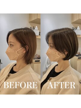 イミ(imi) 大人ショート/グレージュカラー/似合わせカット/髪質改善[登戸]