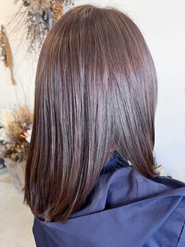 レポヘアー(Repos hair) 20代30代40代髪質改善カラーショコラアッシュ艶感セミロング