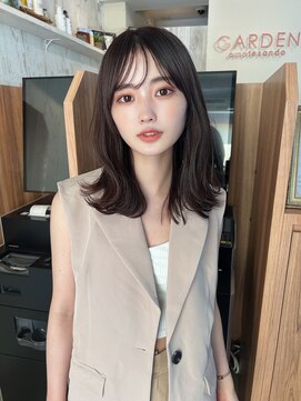 ガーデン 渋谷(GARDEN) くびレイヤー前髪ありイメチェンアンブレラカラーこなれミディ