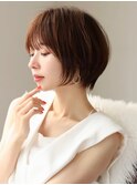 ショートボブ髪型30代40代50代前髪あり前髪なし面長丸顔【倉田】