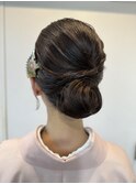大人カワイイ　訪問着ヘア