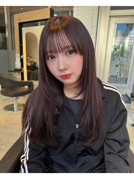 ダブル(W) ハイレイヤー/韓国/ブリーチなし透明感/ダークブラウン