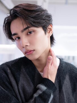 ハバナ 渋谷(HAVANA) アッシュブラックマッシュパーマ刈り上げツーブロック