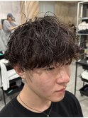 緩め波巻きスパイラルパーマ名古屋メンズカット刈り上げマッシュ