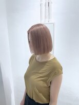 ミュー(Mu)&nbsp;ミルクティーベージュ　ボブ　ハイトーンカラー