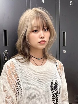 モアナ バイ ヘッドライト 長野駅前店(Moana by HEADLIGHT) #長野駅前#ミルクティーベージュ#小顔レイヤー#韓国風ヘア