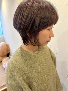 クマ(kuma.) 大人可愛い20代30代40代前下がりショートボブ丸みショート◎