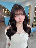 ボタン 熊本(VOTAN)&nbsp;透ける暗髪/レイヤーカット/顔まわり/韓国ヘア/熊本美容室