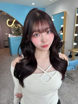 ボタン 熊本(VOTAN) 透ける暗髪/レイヤーカット/顔まわり/韓国ヘア/熊本美容室