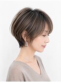 丸みショート/白髪ぼかしハイライト/40代/50代/60代/金沢八景