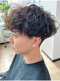波巻きパーマメンズパーマメンズヘアツーブロックツイストパーマ