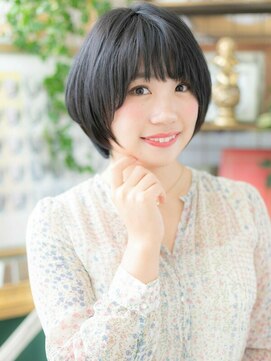 カバーヘア ブリス 志木南口駅前店(COVER HAIR bliss) ■黒髪ナチュラルカラー前下がりショート114志木20代30代40代