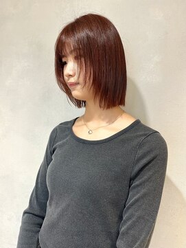 エミス バイ メルト 吉祥寺(emis by melt) 【吉田江梨】暖色ボブ　大人ボブ　オレンジブラウン　秋カラー