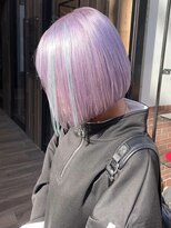 ドットハリス(.Hallis)&nbsp;ハイトーン/ラベンダーカラー/ポイントエクステ/ボブ/髪質改善