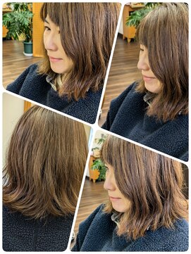 クリア 美容室 ナチュラルボブ×透明感カラー