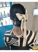 ヘアアレンジセット成人式卒業式前撮り振袖袴着物タイトシニヨン