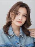 大人可愛い透明感立体感アッシュブラウン×ゆるふわウェーブ