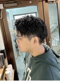 ソフトツイストパーマ　メンズサロン　マッシュ　カット　韓国