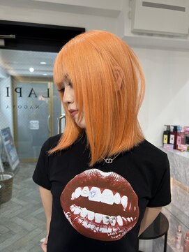 ラピス 名古屋駅前店(Lapis) オレンジ/オレンジベージュ/ボブ
