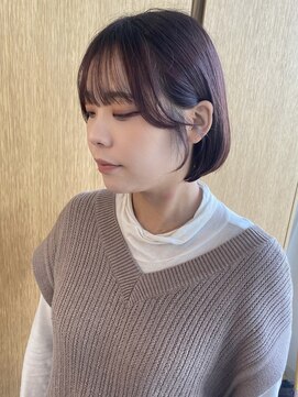 ミリ 奈良店(mm) 顔まわり/ボブ/近鉄奈良/奈良/学割/ピンク/ブラウン/暖色/内巻き